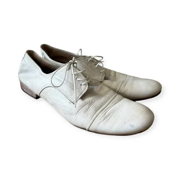 Vintage Y2K, Strategia Distressed white Oxford Shoes, Size 39EU